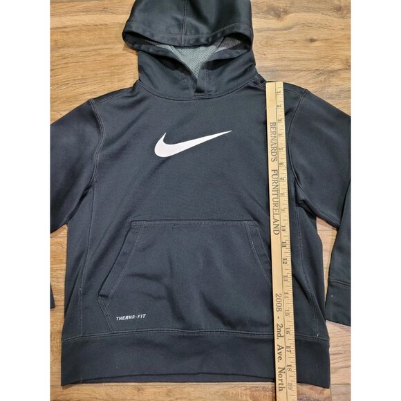 Nike Hoodie Black Youth Small Therma-fit Performance Top, 100% Polyester - Picture 5 of 7